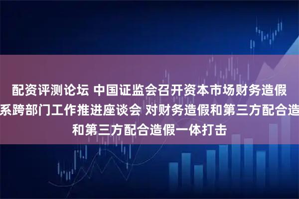 配资评测论坛 中国证监会召开资本市场财务造假综合惩防体系跨部门工作推进座谈会 对财务造假和第三方配合造假一体打击