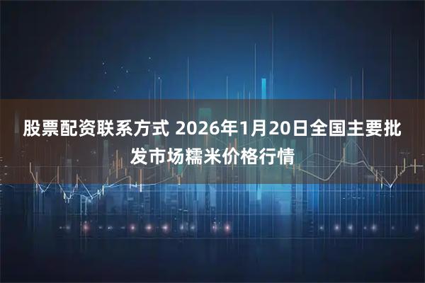 股票配资联系方式 2026年1月20日全国主要批发市场糯米价格行情